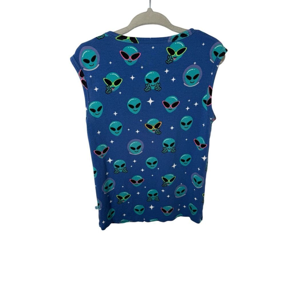 Posh Peanut Boys Blue Alien Galaxy Bamboo Tank Top - Picture 2 of 3